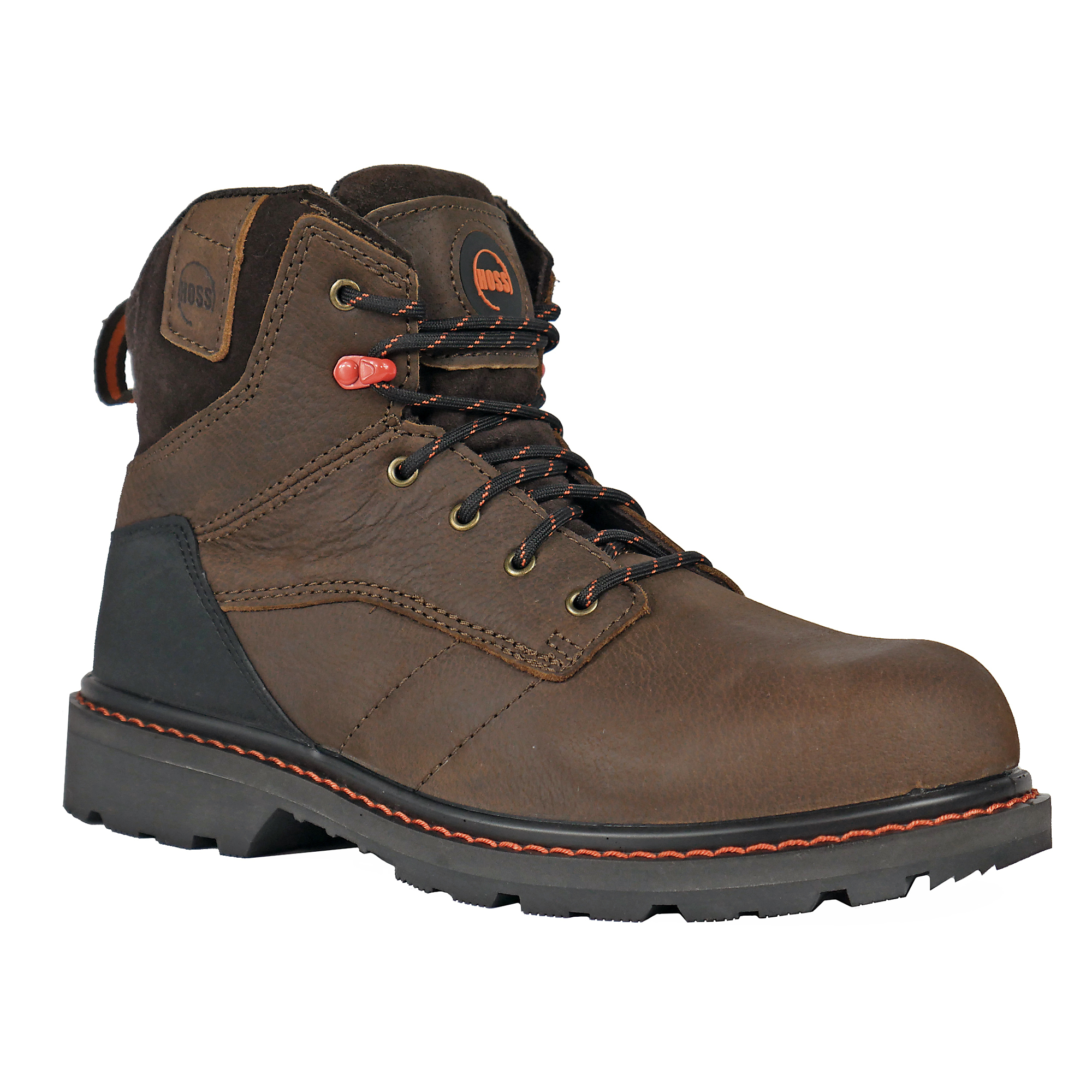 HOSS Leather Upper,Oil&Slip Resistant Sole, Padded Uppe